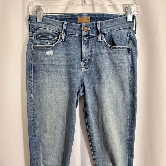 Mother The Looker Mid Rise Distressed Skinny Jeans In Heartbreaker Wash Size 24 - Picture 7 of 14